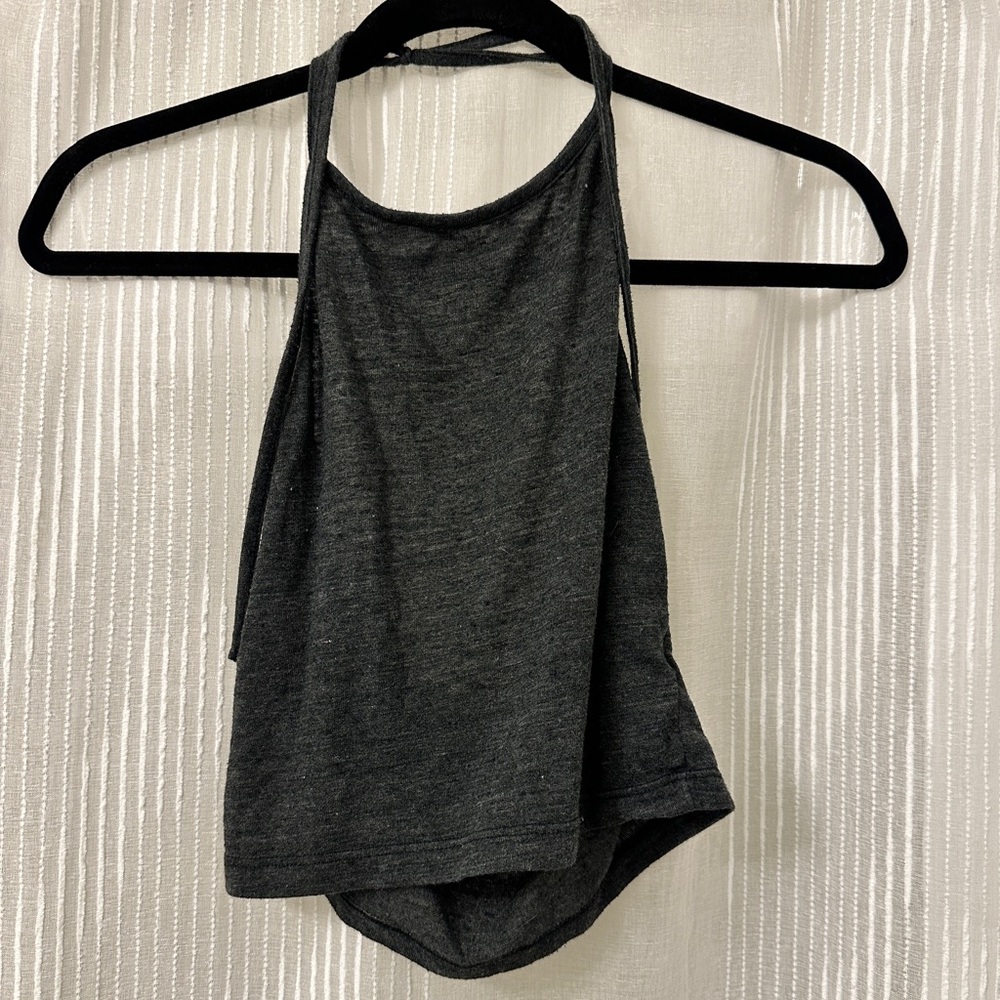 BRANDY MELVILLE Grey Crop Halter Tank